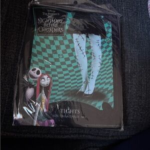 Disney White and Black Nightmare Before Christmas Sally Tights